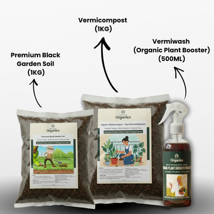 Soil & Plant Growth Combo for Pots & Home Gardening | Budget Friendly Organics