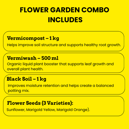 Flower Garden Combo for Home & Balcony Gardening | Budget Friendly Organics