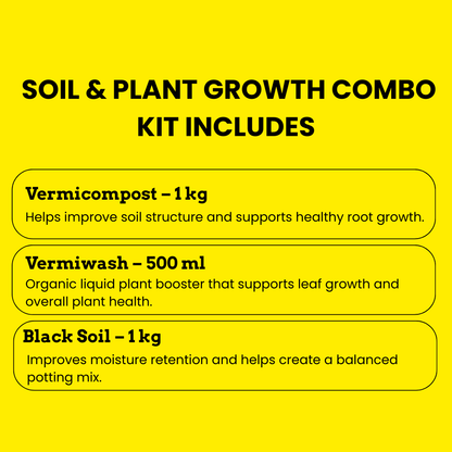 Soil & Plant Growth Combo for Pots & Home Gardening | Budget Friendly Organics